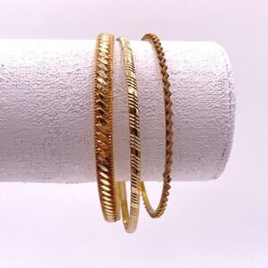 Vintage Trio Gold Tone Bracelets 7”